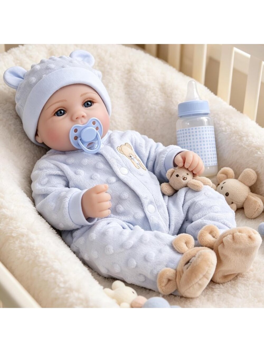 18 inch Finn Realistic Lifelike Newborn Baby Dolls for Kids Age 3 + Soft Body
